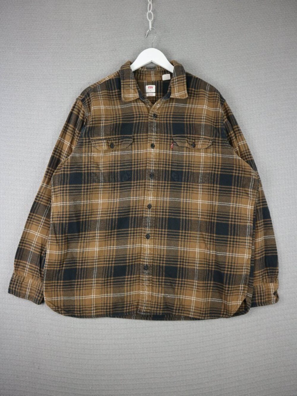 Levi's Brown black Checkered Plaid Flannel Button Up Longsleeve Mens XXL